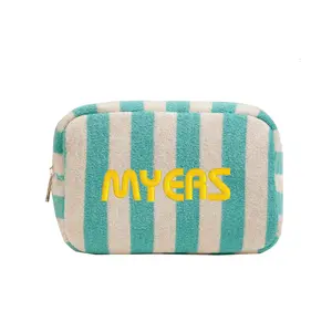 Customized Striped Cabana Striped Terry Cosmetic Travel Bag