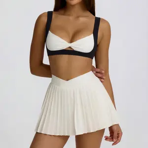 Golf Tennis Dress Workout Athletic Dresses GF005 for Women Gym Active Exercise Sports Mini Sleeveless Collared with Pockets Shorts Underneath Cute Trendy Clothes 2 Piece Sets Outfits Casual Summer