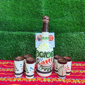 Tequilera Bottle Larga Shots of Engove Café Verde Set.