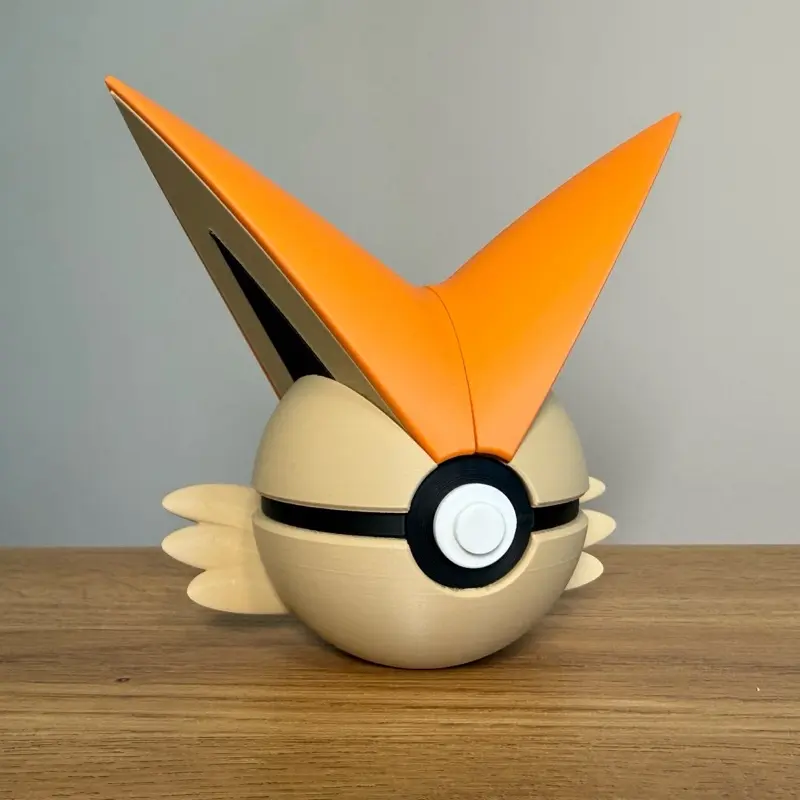 Victini Ball - Made to Order, High-Quality PLA, 3D Printed Pokeball Figure