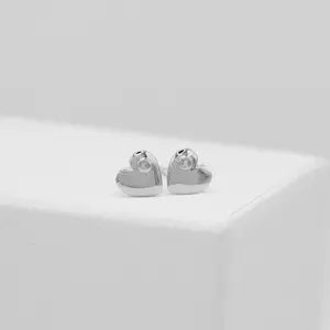 Diamond Heart Stud Earrings