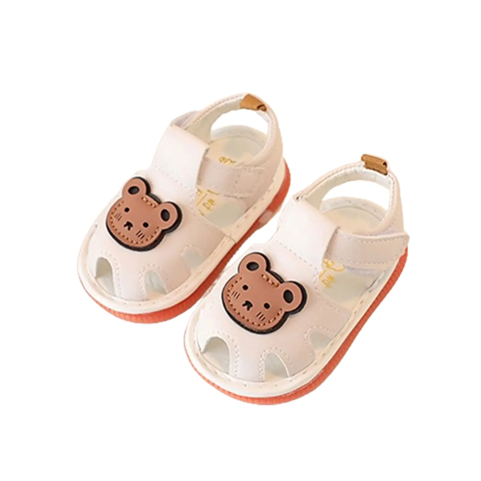 Baby Boys Girls Summer Sandals Cue Bear Pattern Squeaky Squeaky Shoes Non-Slip Newborn First Walking Shoes Toddler Clogs Infant Outfits