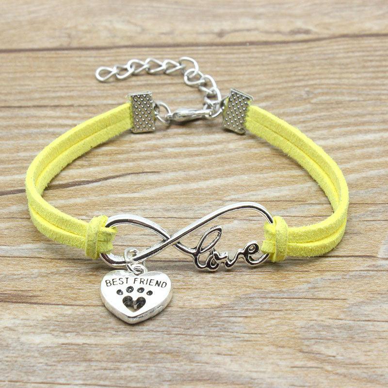 Best Friend Braided Heart Bracelet - Alloy & Rope Material, 5cm Extension Chain, 16cm Total Circumference, Independent PP Bag Packaging, "BEST FRIEND" Charm