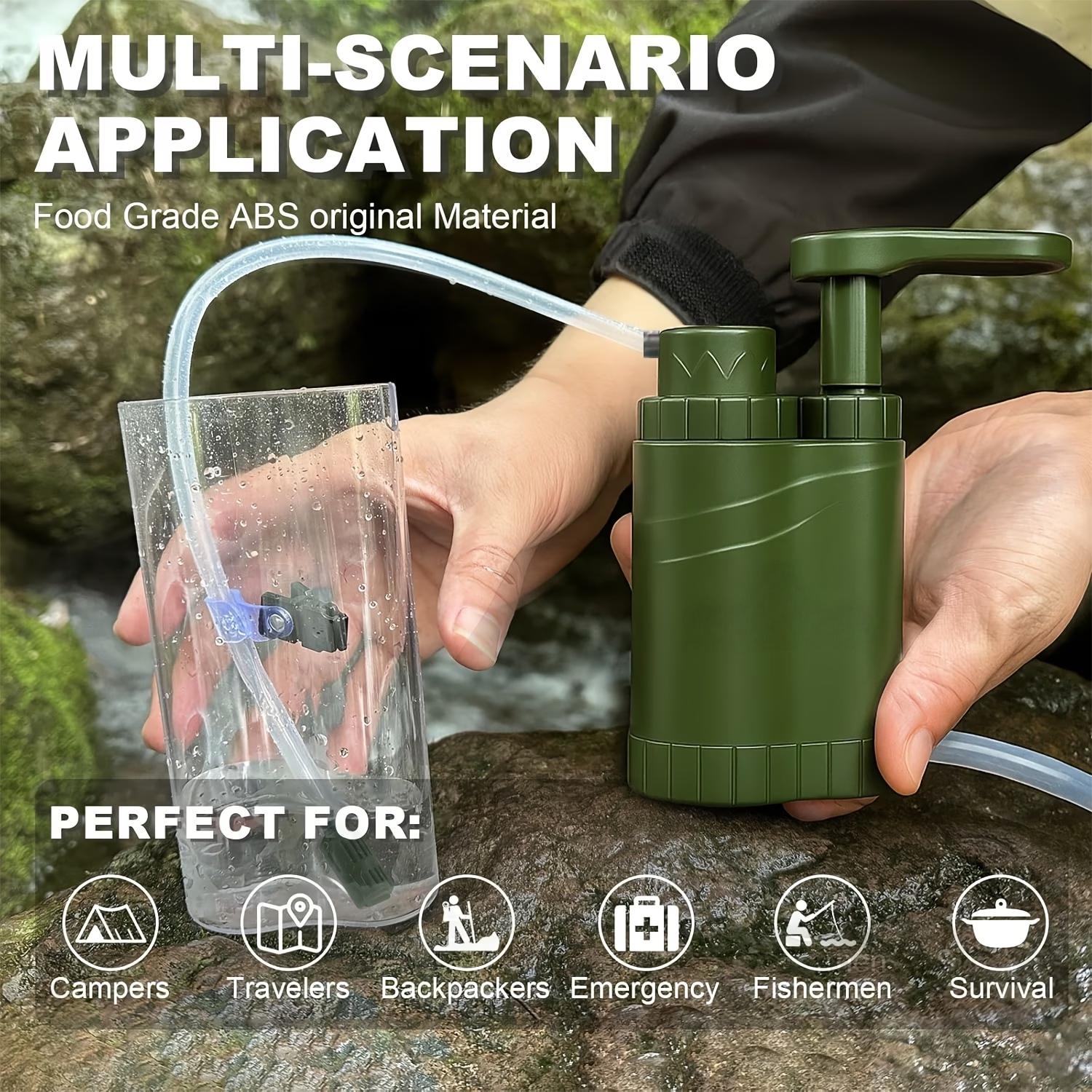 3-in-1 Outdoor Water Purifier, Hand-Operated Portable Survival Water Filter Device 3-in-1 Outdoor Water Purifier, Hand-Operated Portable Survival Water Filter Device