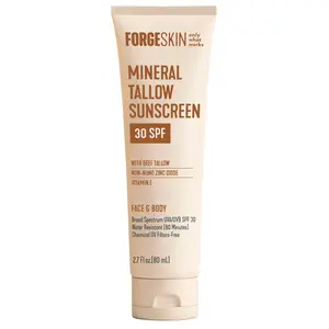 Mineral Tallow Sunscreen 30 SPF for Face & Body by FORGE SKIN with Non-Nano Zinc Oxide