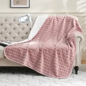 Waterproof Blanket for Bed Couch Sofa Car, Soft Leakproof Dog Blanket with 3D Bubble Pattern, Reversible Water Proof Pet Blankets for Dogs Cats Puppies (50