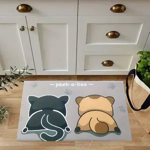 Cartoon Cat Pattern Floor Mat, 1 Count Creative Cute Cartoon Pattern Floor Mat, Decorative Carpet for Home Living Room Bedroom, Home Decor