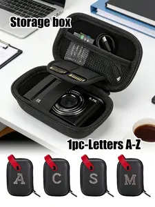 Eva Digital Camera Bag with Shiny Letters A-Z, SD Card Holder, Small Camera Storage, Office Essential, Travel Wallet Case, Camera Accessories