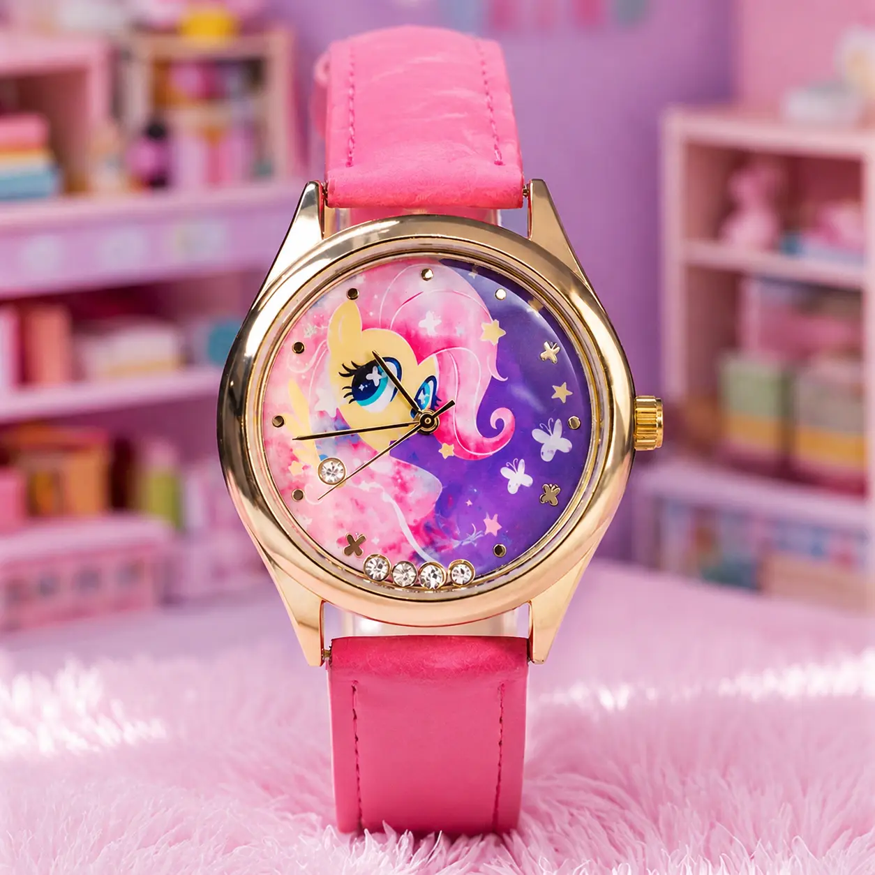 MINISO My Little Pony Magic Sweetheart Theme Analog Wristwatch - Cute Kids' Daily Wear Accessory, MLP Pony Gift Pick, Gifts for Girly Girls, Versatile Toy Watch (Back To School, Summervibes)