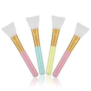 4pcs Silicone Face Mask Applicators, Flexible Facial Mud Masks Applicator, Hairless Moisturizers Tools, Soft Facial Brushes for Mud, Clay, Charcoal Acrylic Blue