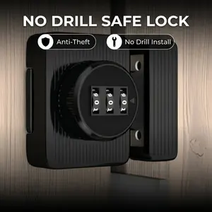 No-Drill Code Lock Bolt Latch Reversible Cabinet Drawer Storage Door Security Lock for Bedroom