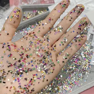 1000PCS Colorful Mini Rhinestones Nail Charms Multi Shape Crystal Flat Back Nail Gems 3D Moon Heart Star Flower Nail Diamonds Kawaii Nail Crafts Acrylic Nail Rhinestone for Women Girls DIY Manicure