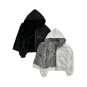 Classic Streetwear Harajuku Retro Leopard Print Hoodie Men Women Long Sleeve Winter Pullover Casual Sweatshirt Two Sided Loose Fit Zipper Hoodie Menswear Outfits