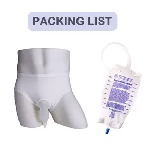 Catheter for Men, Urine Collection Bag for Elderly Men Male Age 80, Reusable Portable Silicone Urinal (White-Elderly Men)
