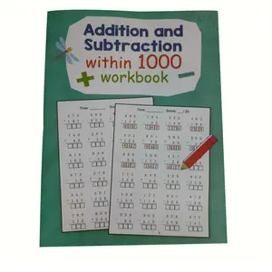 Math Practice Book, Addition & Subtraction Up to 1000, 32-Page Color-Coded Workbook, Time Tracking Grids, Answer Explanations
