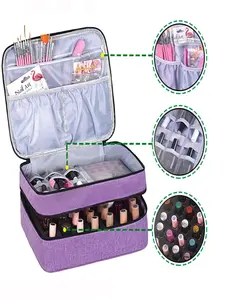 Nail Polish Storage Bag Holds 42 Bottles, Travel Multifunctional Organizer, Large Capacity Handbag for Essential Oil Carrying