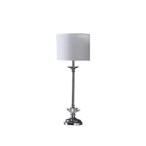 YYDS 25.5" In Buffet Crystal Floral Chrome Metal Table Lamp