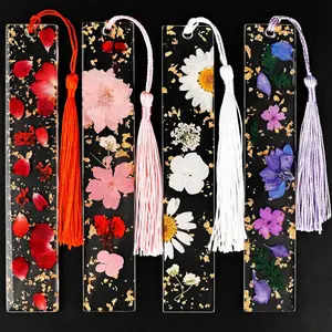 4 count Pressed Flower Bookmark Pretty Floral Bookmark Durable  Dried Flower Bookmarks for Women Reading  (Style B)