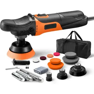Mini Buffer Polisher, Rotary Car Buffer and Polisher Kit 6 Speeds, 1" /2" /3" Base Pads M14 Thread Extension Shaft for Car Boat Sanding Polishing and Waxing, W03