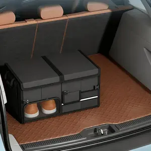 Heavy-duty vehicle trunk storage box, heavy-duty vehicle trunk storage box with folding design - suitable for SUVs and sedans, large-capacity portable foldable vehicle trunk storage box