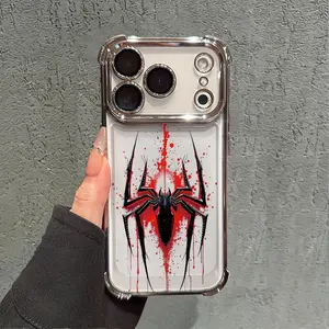 Dark Blood Spider Cool Phone Case for iPhone 17 AIR 17 PRO 16 PRO 15  PRO MAX  14 PLUS 13 PRO 12 11 series (silicone softshell) airbag anti-drop and shockproofmobile phone protective case, Accessories, Smartphone
