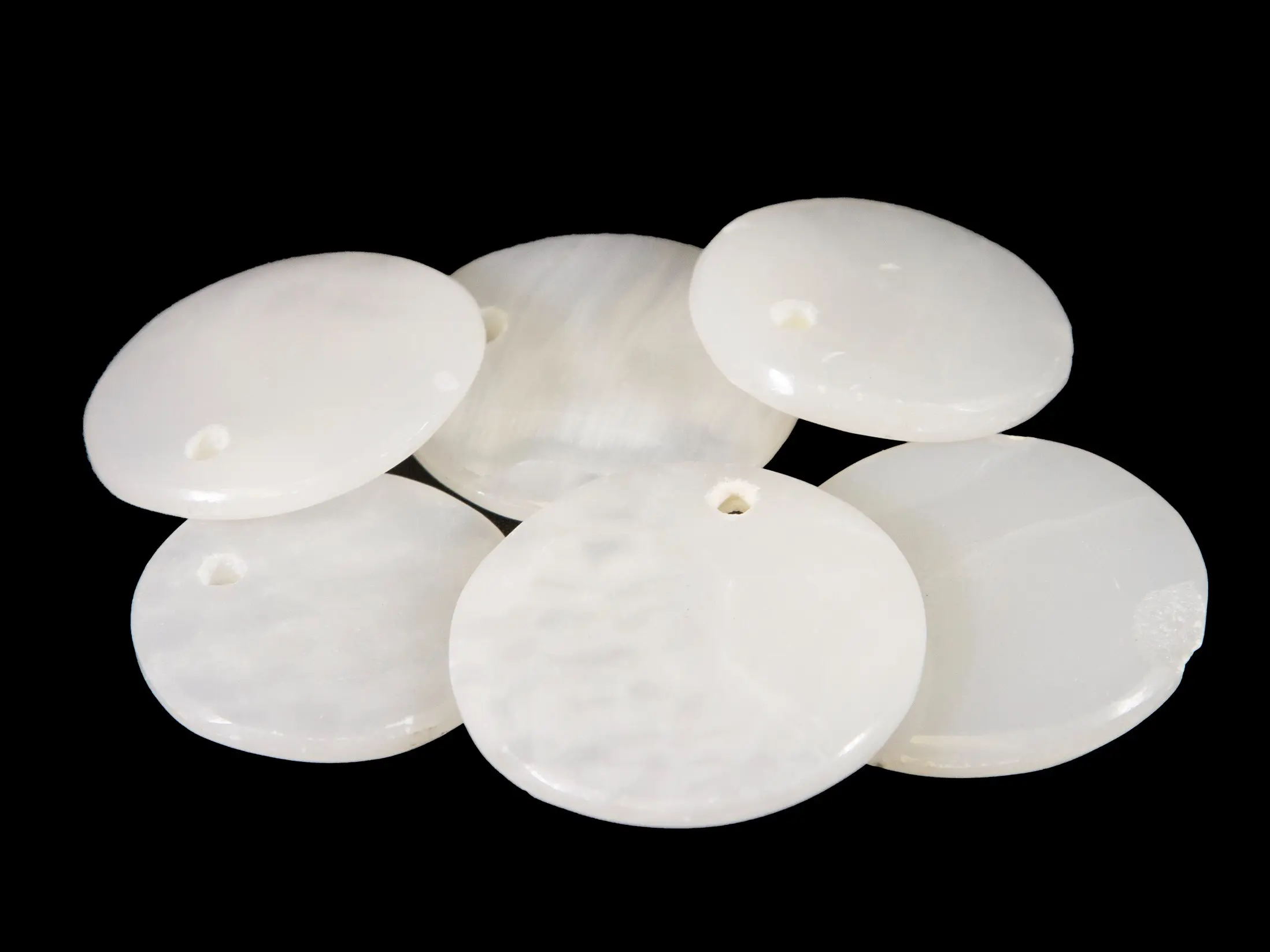 Onyx 1.5″ White Pendants Five Pack -Perfect for Jewelry Making!