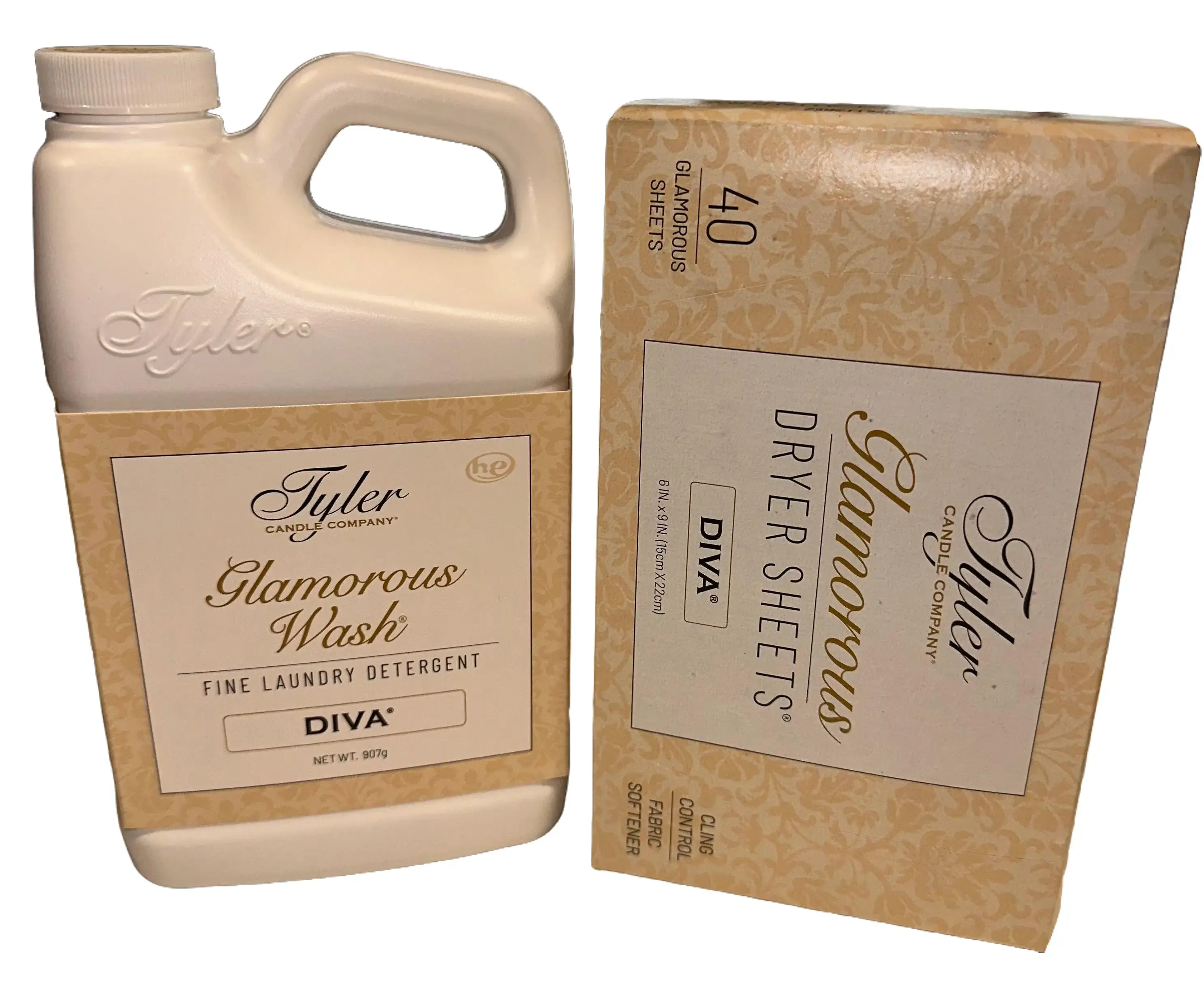 Diva Dynamic Duo-32oz with a box of Dryer Sheets by Tyler Candle Company