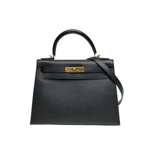 Pre-owned HERMÈS leather Tote Bags 【DIZ】Kelly 28 Noir(89) Epsom Stamp UP226461255