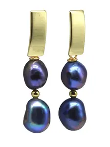 Baroque Pearl Dangle Earrings, Fashion Design Dual Freshwater Pearls, Women's Jewelry, Elegant Accessory for Any Occasion