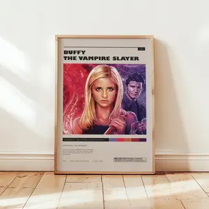 Buffy The Vampire Slayer Poster, Buffy Summers Wall Art, Minimalist Wall Decor, Mid Century Decor, Gift for Fans