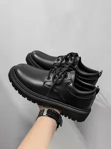 Men's Casual Leather Shoes Lace-Up Soft Sole Versatile Formal Non-Slip Business Footwear for Daily Wear & Office Use Business Style Shoes