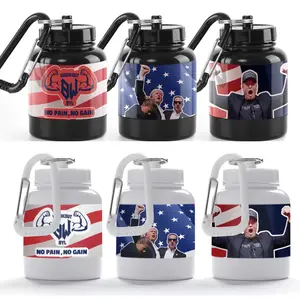 BYLWORKOUT [2 Pack] 100ml/48g Inspirational Protein Powder Containers -BPA-Free Dispenser with Keychain Portable for Gym, Sports & Shaker/Water Bottles (Black &White)