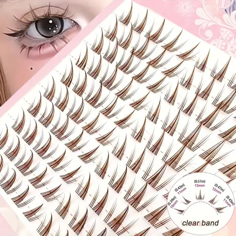 Curl Wispy Individual False Eyelash with Lash & Tweezers Kit, Self Grafting DIY Segmented Eyelash, Makeup, Eyelash Extensions, Fluffy Cluster Lashes, Volume False Eyelashes, Wispy Cosmetic Lashes