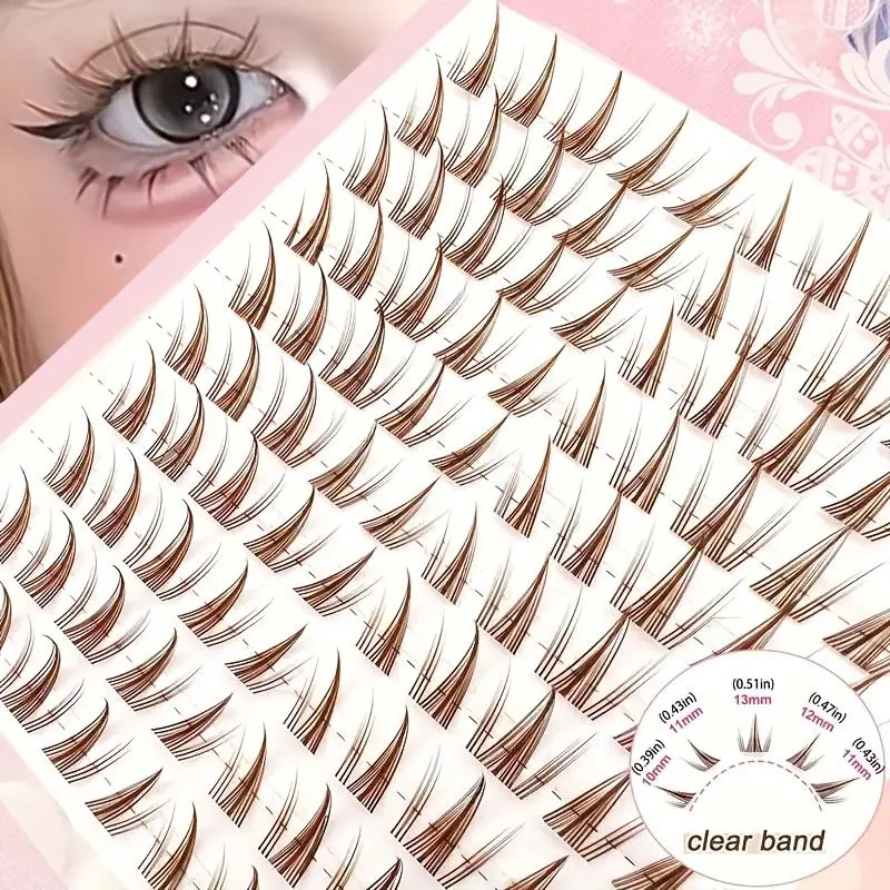 Curl Wispy Individual False Eyelash with Lash & Tweezers Kit, Self Grafting DIY Segmented Eyelash, Makeup, Eyelash Extensions, Fluffy Cluster Lashes, Volume False Eyelashes, Wispy Cosmetic Lashes