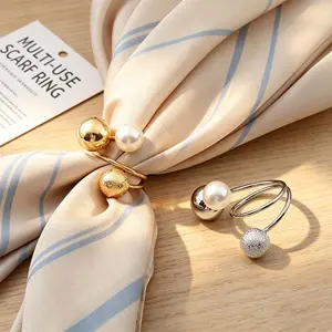 5pcs/set Beautiful Pearl Napkin Rings-Creative Napkin Fastener, Hotel Tableware for Hotel Table Settings, Wedding Celebrations, And Festive Dining Supplies
