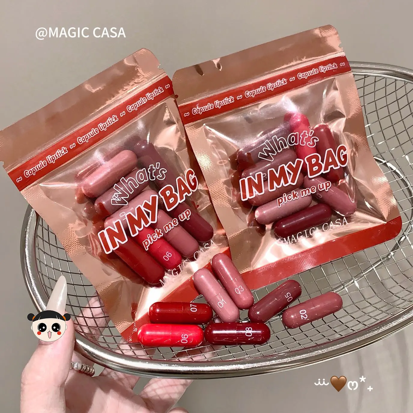 8-color portable mini lipstick pack. Soft matte finish with moisturizing and hydrating effect and Moisture. One swipe brightens complexion, comfortable all-day wear. Great for touch-ups and perfect festival beauty gifts Hydrate.