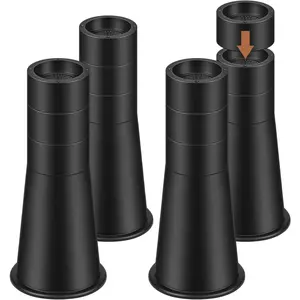 Bed Risers 12 Inch Heavy Duty, Round Furniture Risers Lifts 6" 8" 10" 12" for Bed Desk Table Sofa Couch, Adjustable Bed Frame Risers Supports Up to 6,000 Lbs, Black, 4 Pack