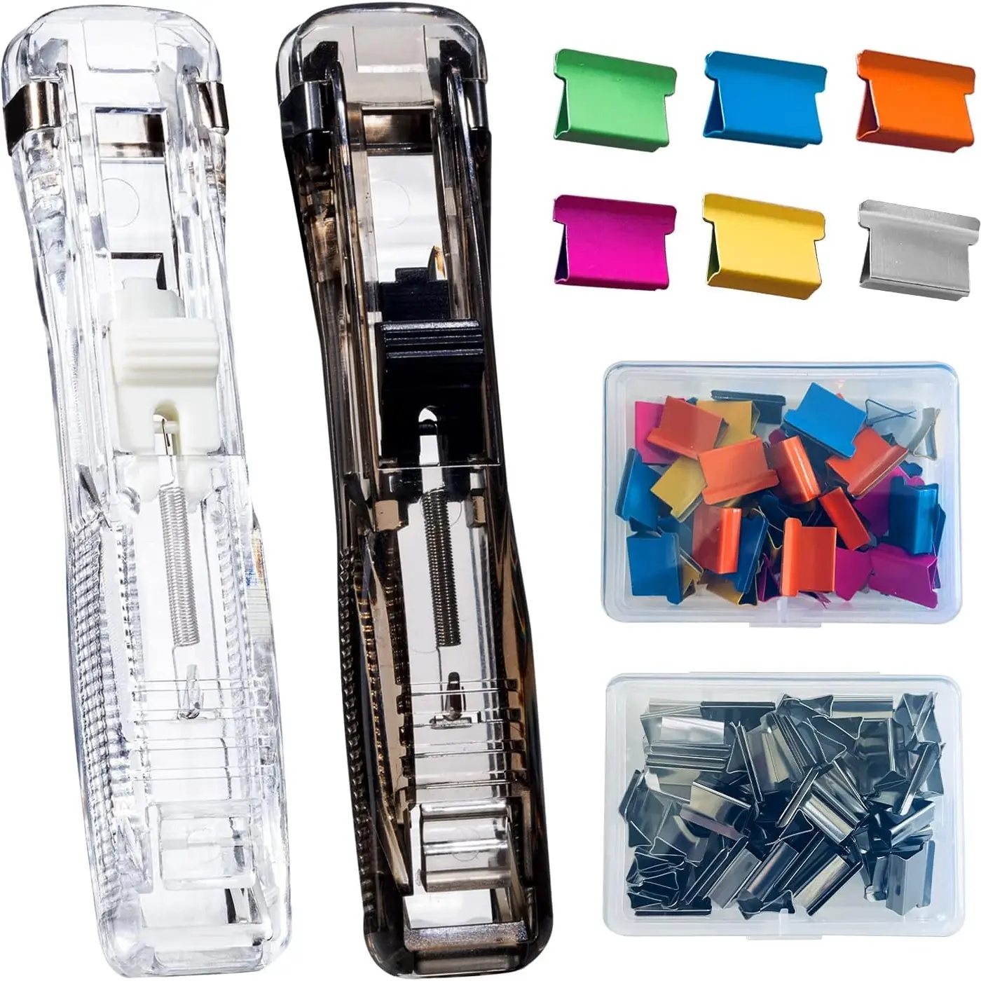 2 sets of pushers Add 2 boxes totaling 100 colored clips