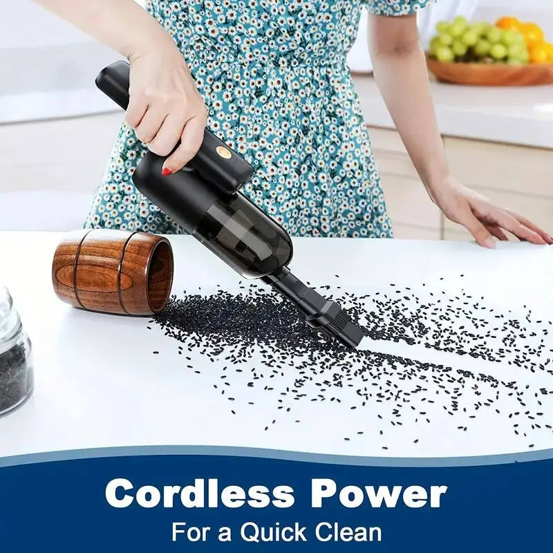 Wireless, Dual-Use for Car and Home: Powerful Handheld Vacuum with Ultra-Strong Suction Powerful Handheld dry handheld vacuum  cleaner Cleaning Dust