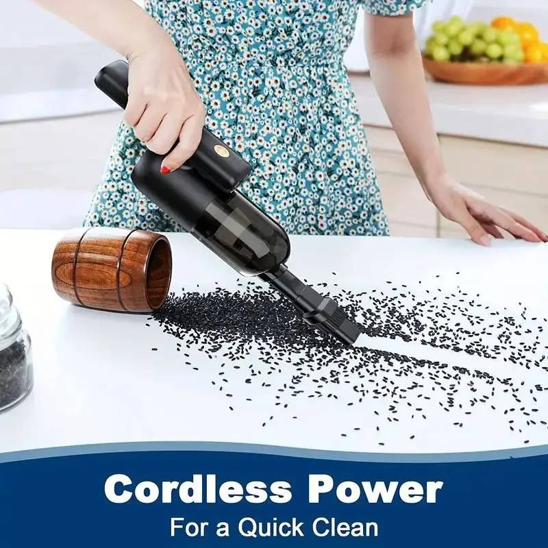 Wireless, Dual-Use for Car and Home: Powerful Handheld Vacuum with Ultra-Strong Suction Powerful Handheld dry handheld vacuum cleaner Cleaning Dust