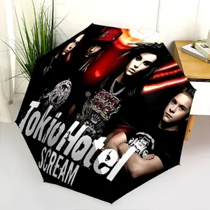 Tokio Hotel (5) New printed universal umbrella, automatic folding umbrella, portable foldable travel umbrella, outdoor umbrella, Black Friday, Christmas, and birthday gift.