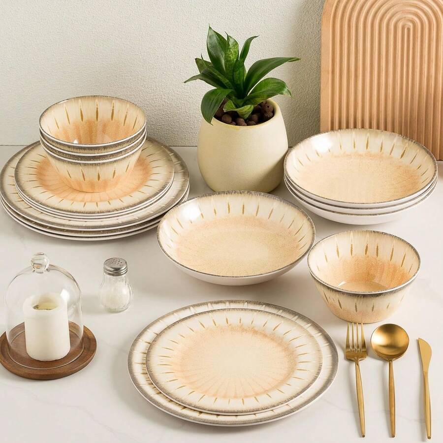 Melamine Dinnerware Set, 16 Piece 4, Unbreakable Kitchen Plastic Plates And Bowls Set, Indoor And Outdoor Use Tableware,, Dishwasher Top, Not Microwave, Not Oven(Green) Melamine Dinnerware Set, 16 Piece 4, Unbreakable Kitchen Plastic Plates And Bowls Set, Indoor And Outdoor Use Tableware,, Dishwasher Top, Not Microwave, Not Oven(Green)