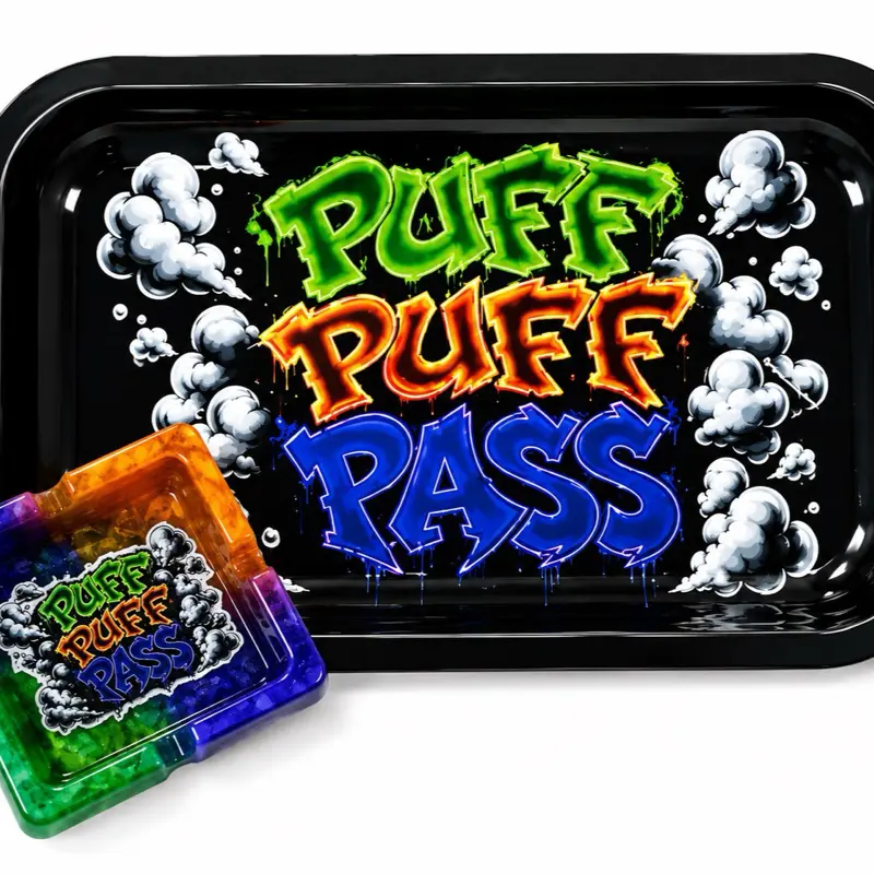 Puff Puff Pass Movable Rolling Tray & Ashtray