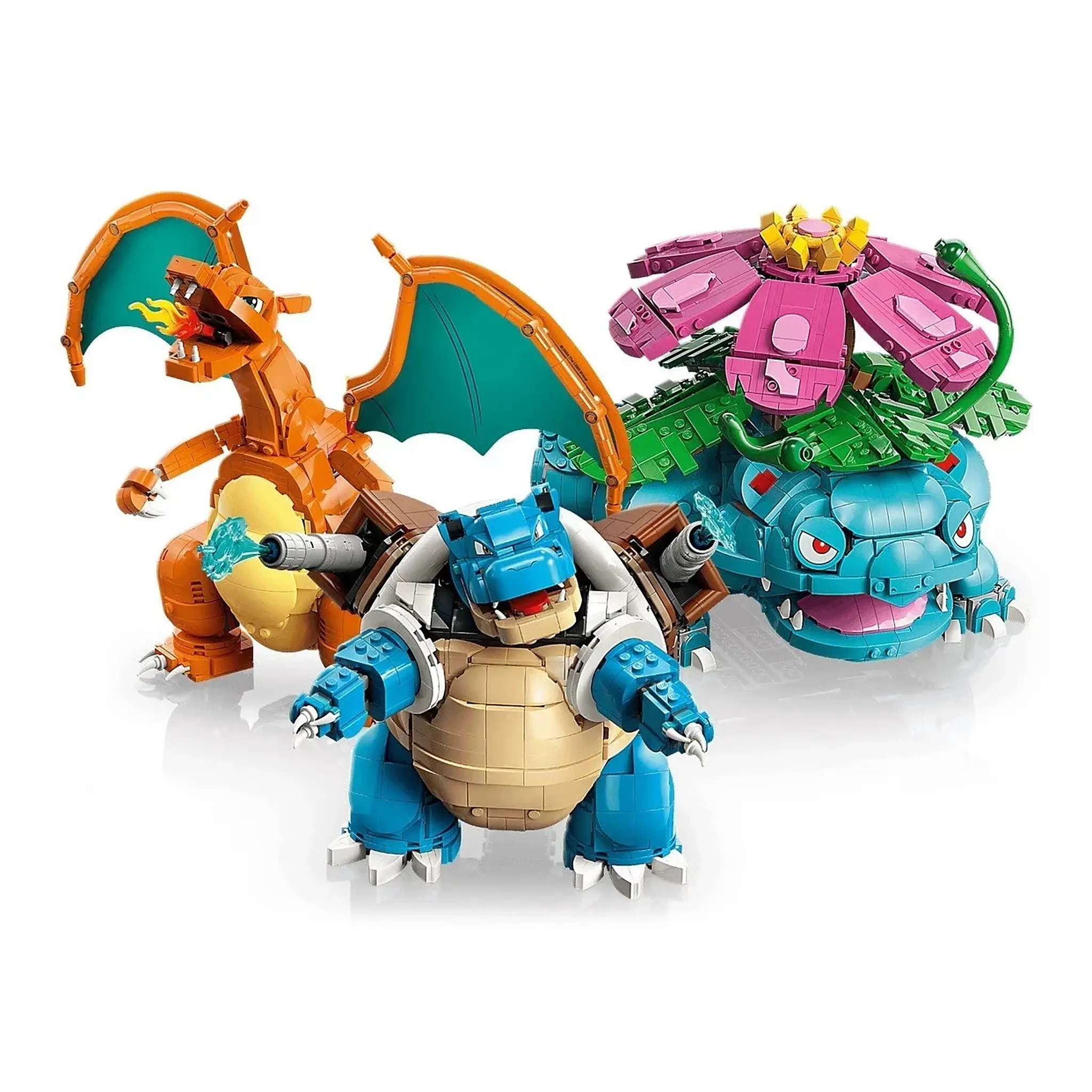 6838 PCS Fantasy Creature Building Blocks Set, Dragon, Water Turtle & Flower Monster Figures, DIY Construction Kit with Scenic Display Bases, Collectible Model Decor, Gift for Building Fans
