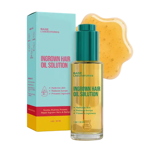 Base Laboratories Ingrown Hair Oil Solution for Bikini Line Underarms & Legs with Tea Tree Jojoba & Botanical Oils Helps Prevent Hairs Razor Bumps & Post Shave Irritation