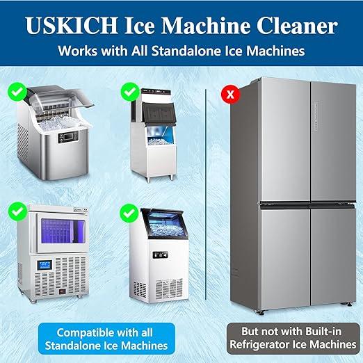 Ice Machine Cleaner Maker Descaler -  Clean Tablets Compatible with Frigidaire, Opal, GE Profile, Kitchenaid, Nickel Safe Scale Remover for Countertop, Nugget Ice Makers