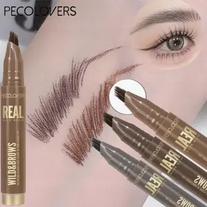 Waterproof Eyebrow Pen Quick-Dry with Natural Fluffy Brow Strokes Shape-Fixing Liquid Brow Marker Sweat-Proof & Fade-Resistant