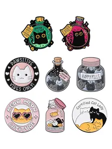 Cat Magic Potion Bottle Set, Fantasy Cute Healing Style, Cat Lover Emotion Cure Accessory, Gift for Friends, Relaxing Gift Box