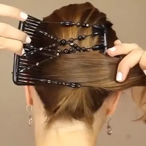 Women's Elegant Beaded Design Hair Comb, Exquisite Trendy Hair Clip, Barrettes Hair Clips, Chic Fashion Hair Accessories for Hairstyle Decor, Prom Mom Hair Clip