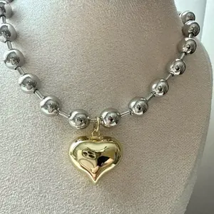 Bicolor Heart Beads Necklace